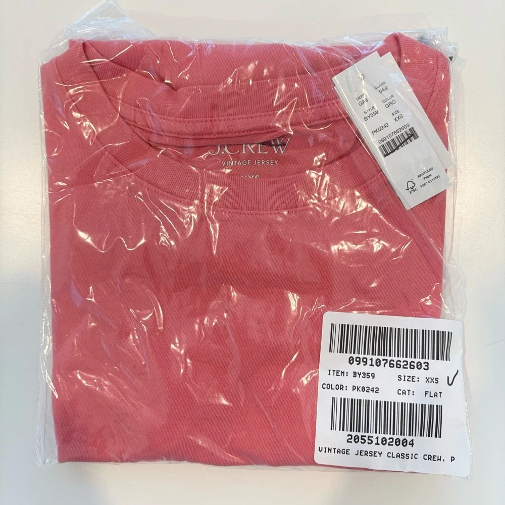 NWT J. Crew Vintage Jersey Classic-fit Crewneck T-shirt Garden Rose